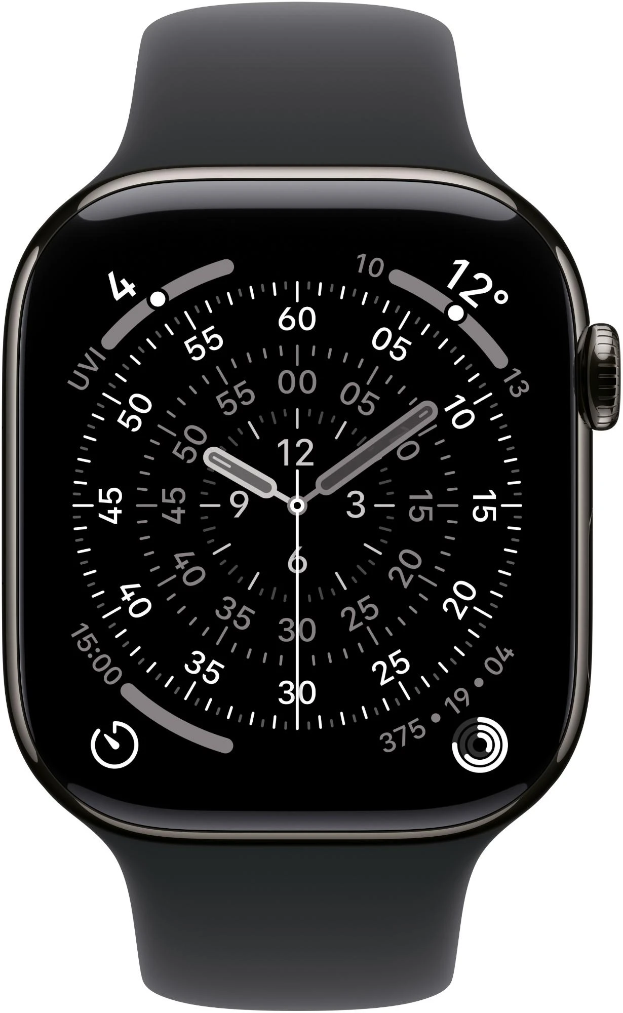 Apple Watch Series 11 Titan 42 mm GPS + Cellular (Sportarmband Schwarz S/M) Schiefer